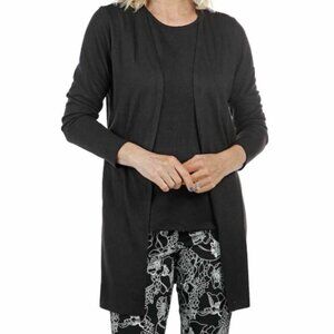 Mr Max Black Long Cardigan & Tank Top Set Size Large Bin 4C